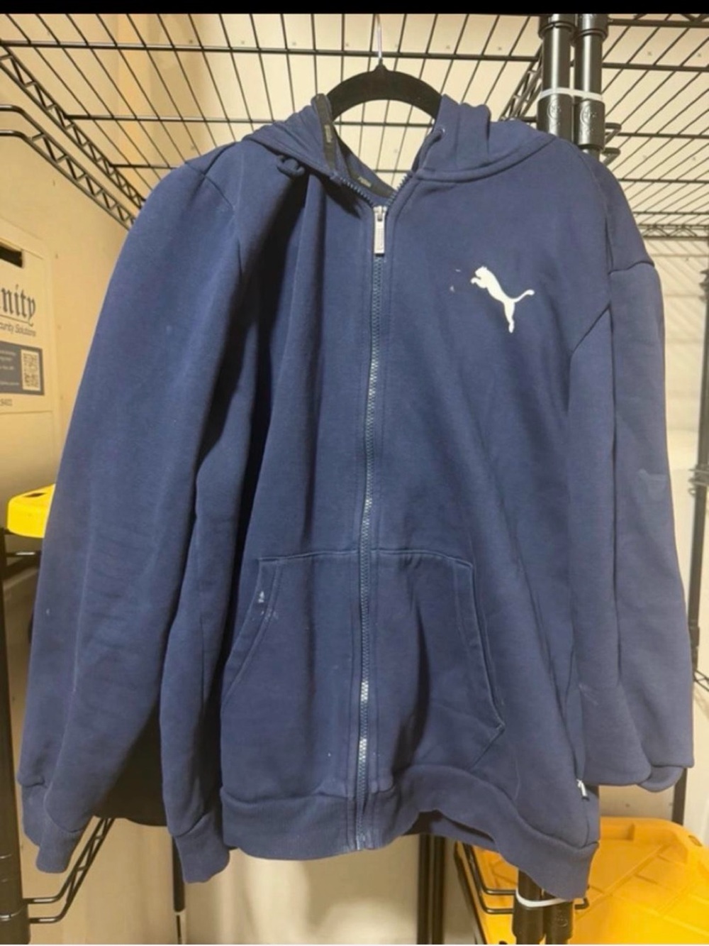 Puma Navy Hoodie with Contrast White Logo